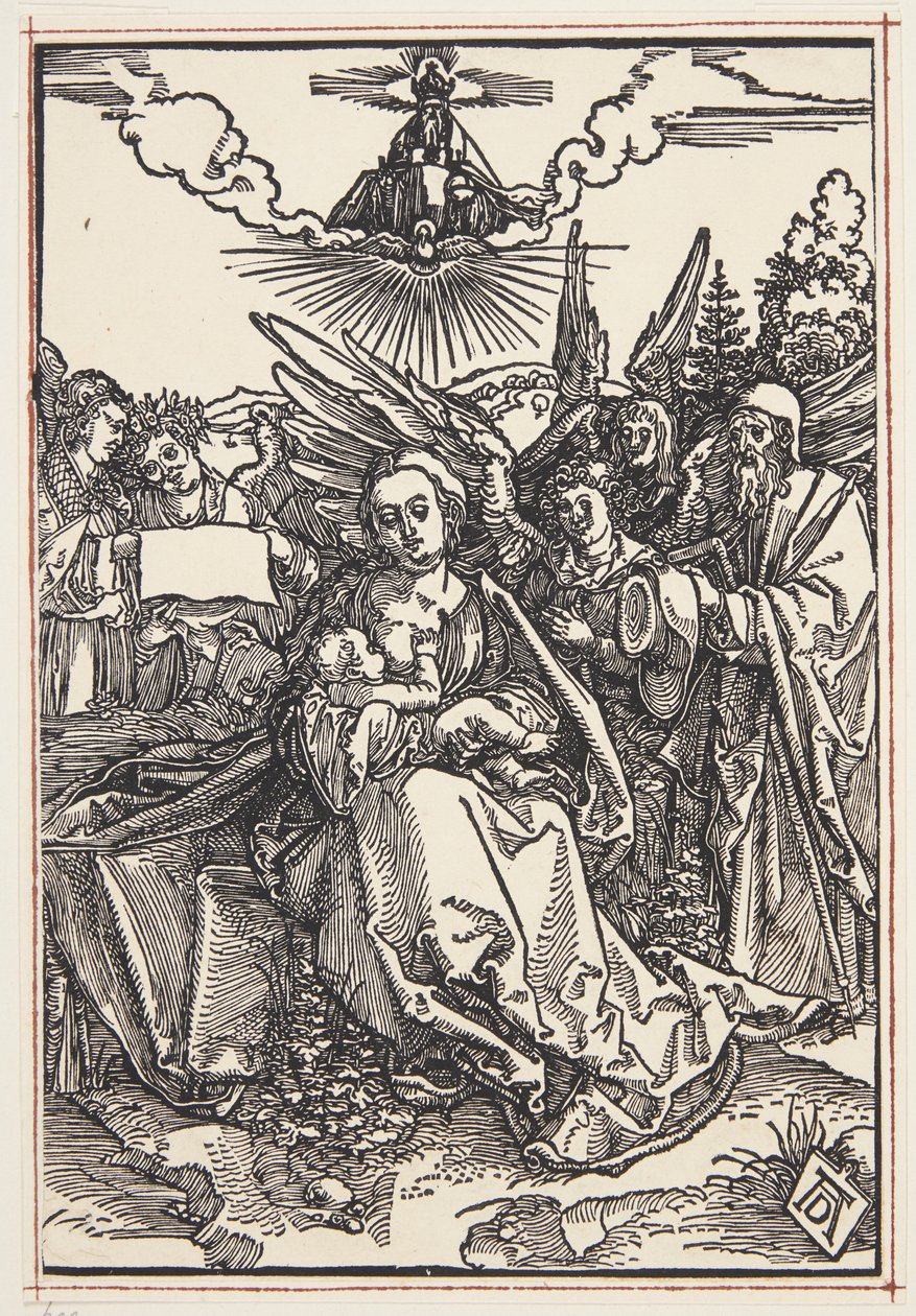 Den heliga familjen med fem änglar av Albrecht Dürer