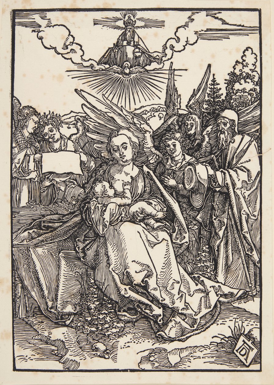 Den heliga familjen med fem änglar av Albrecht Dürer