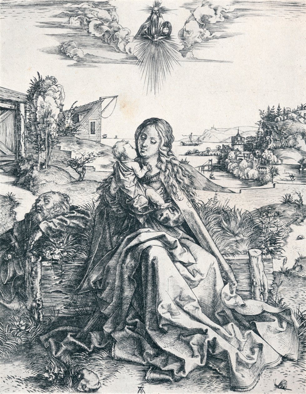 Den heliga familjen med trollsländan, 1495 1906 av Albrecht Dürer