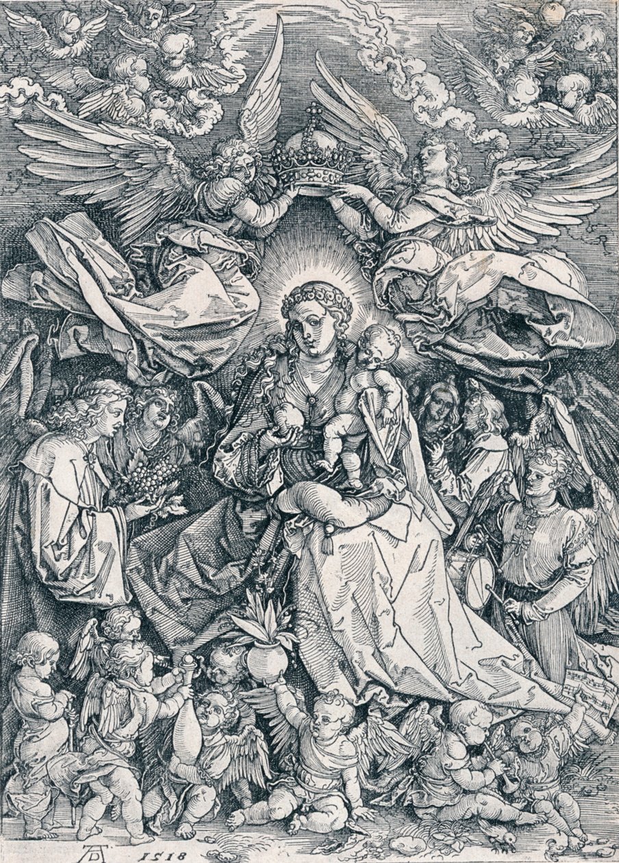 Den heliga jungfrun som änglarnas drottning, 1518 1906 av Albrecht Dürer