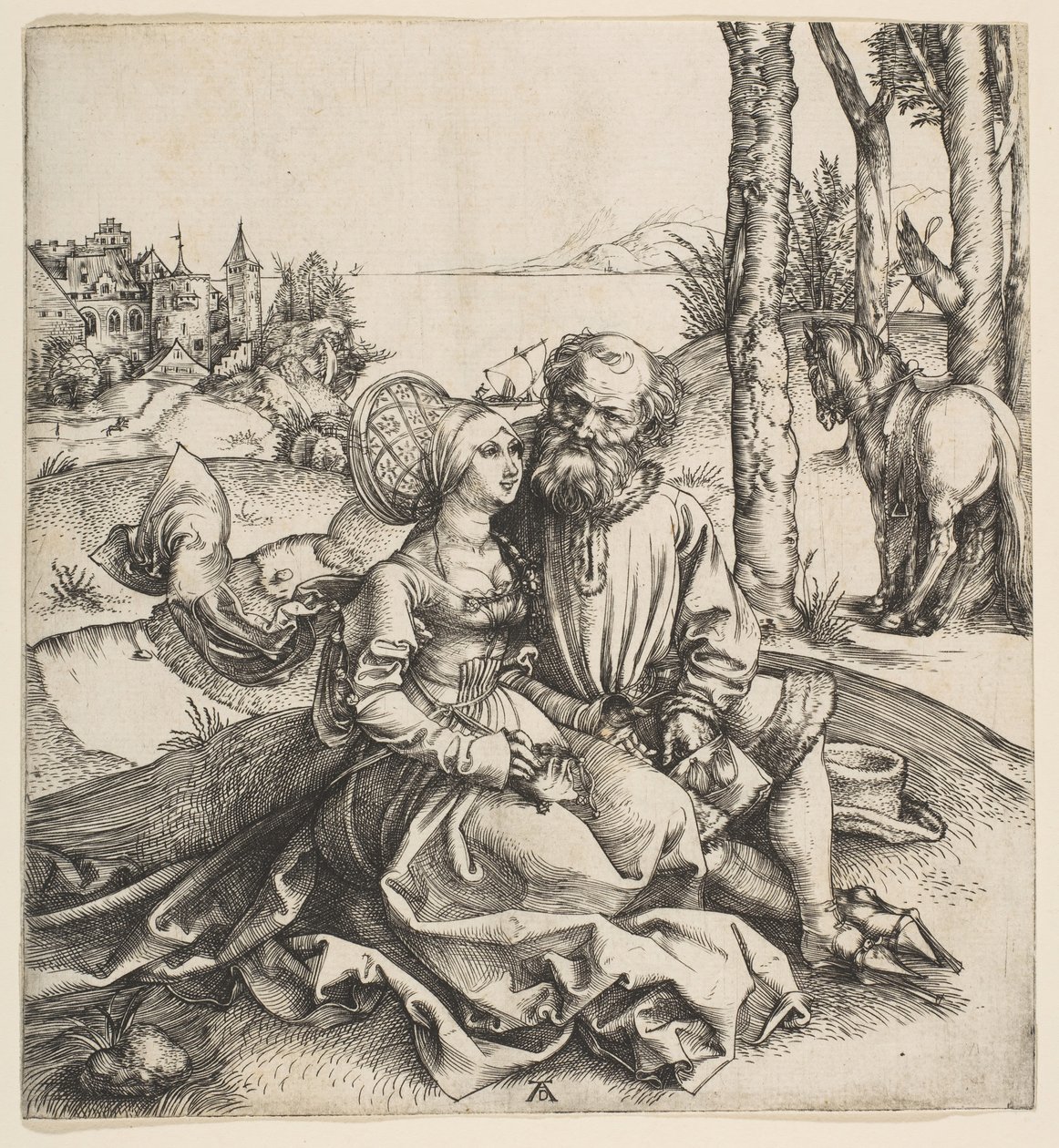Det illa sorterade paret, ca. 1495. av Albrecht Dürer