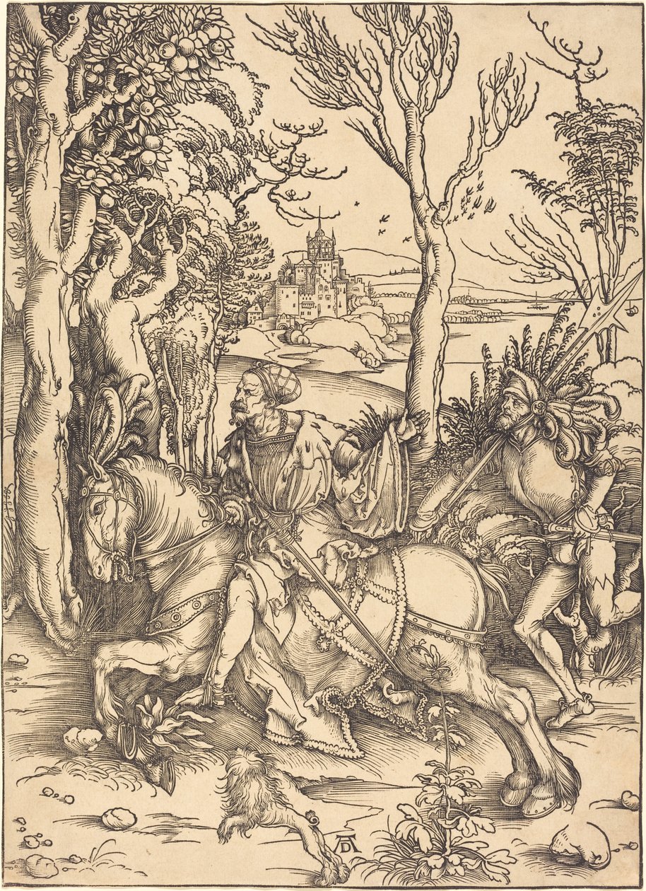 Riddaren till häst och Lansquenet av Albrecht Dürer