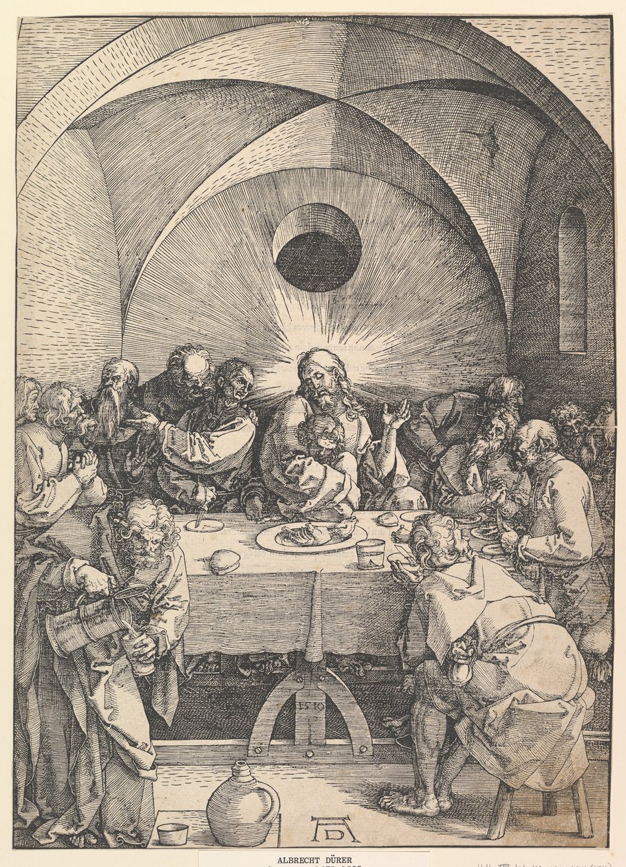 Den sista måltiden, från The Large Passion, 1510. av Albrecht Dürer