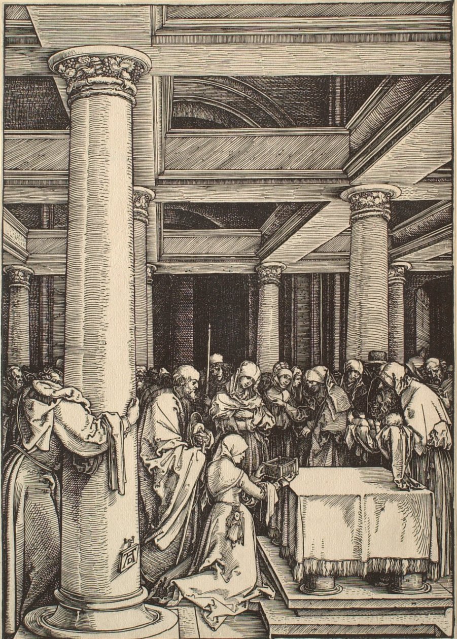 Jungfru Marias liv: Frambärandet i templet av Albrecht Dürer