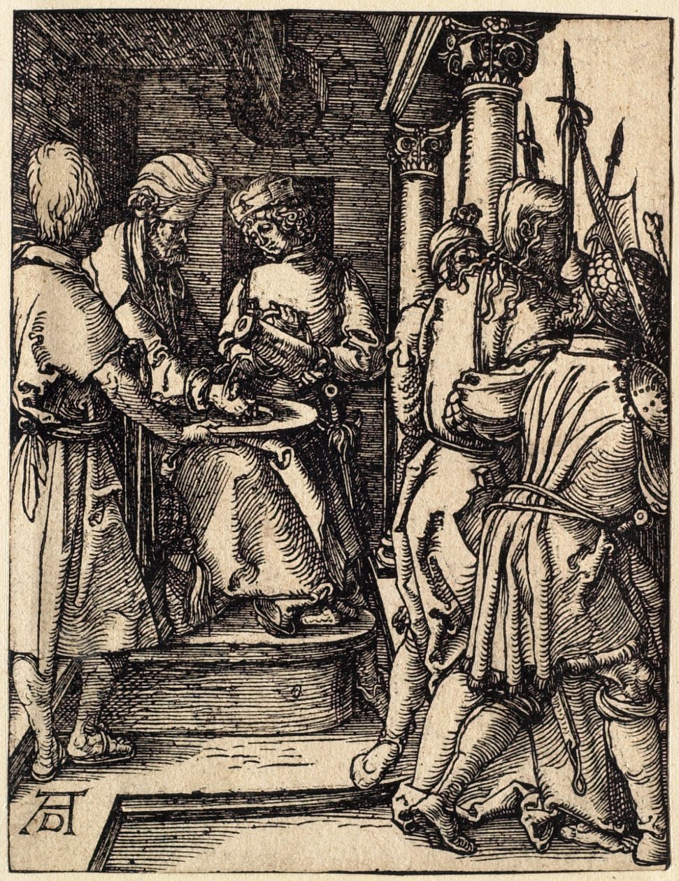 Den lilla passionen: Pilatus tvättar sina händer av Albrecht Dürer
