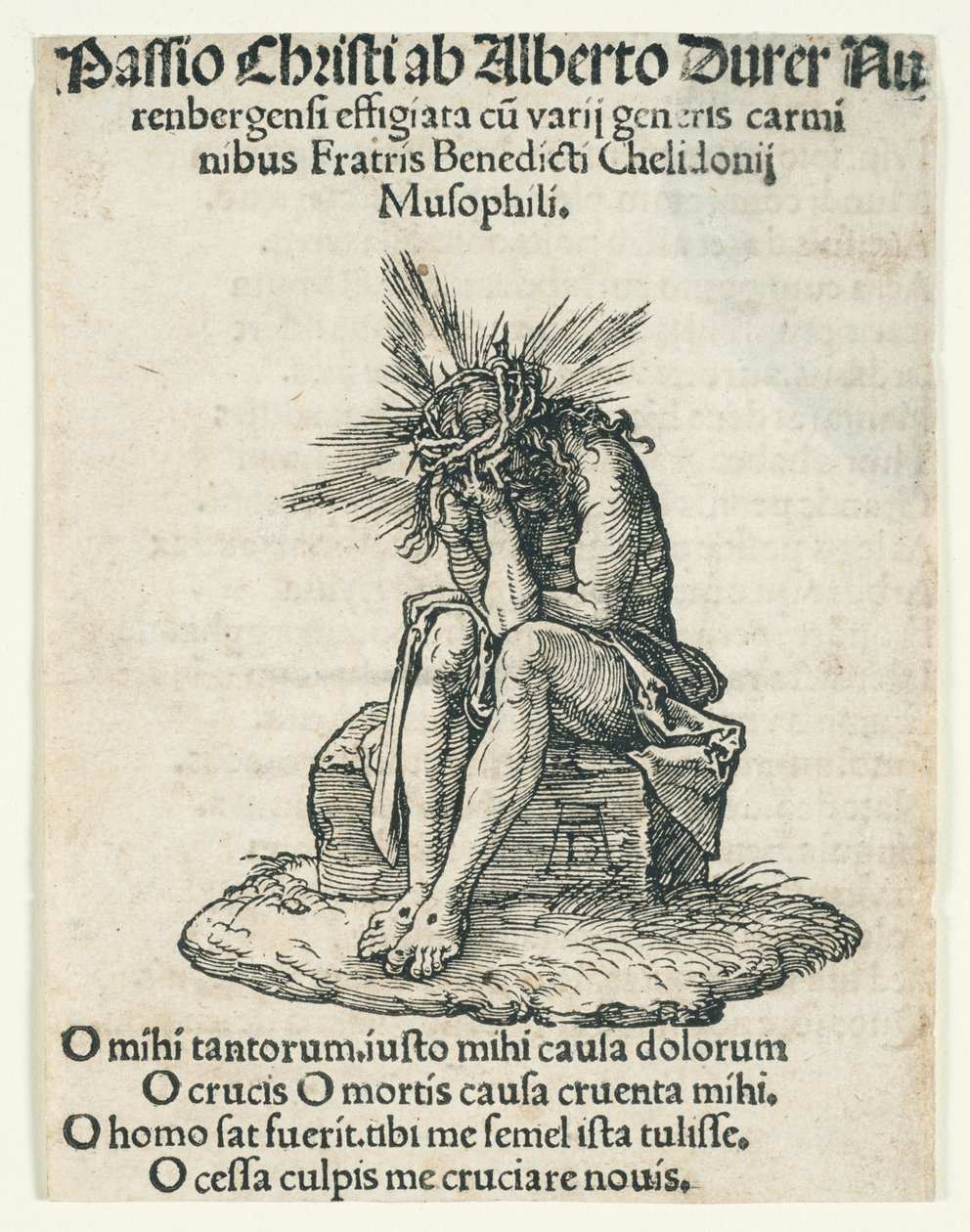 Den lilla passionssviten: Smärtornas man sittande av Albrecht Dürer