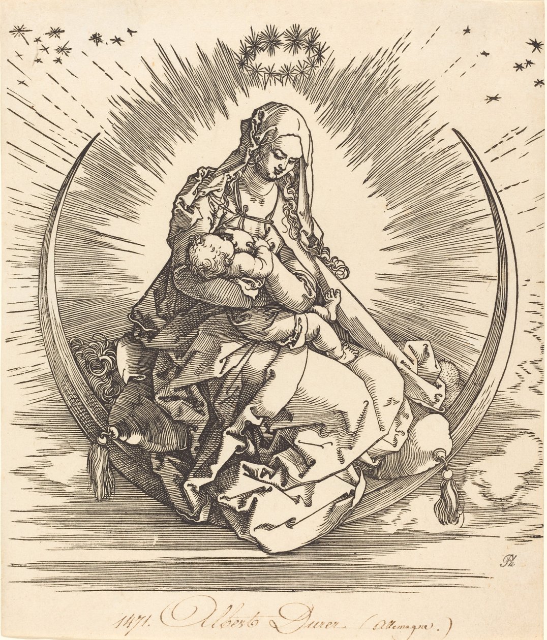 Madonnan på halvmånen, 15101511. av Albrecht Dürer