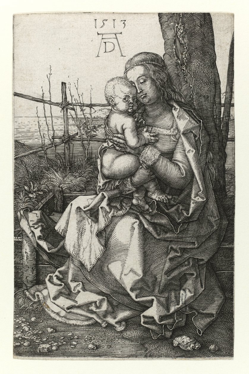 Madonnan som sitter nära trädet, 1513 av Albrecht Dürer