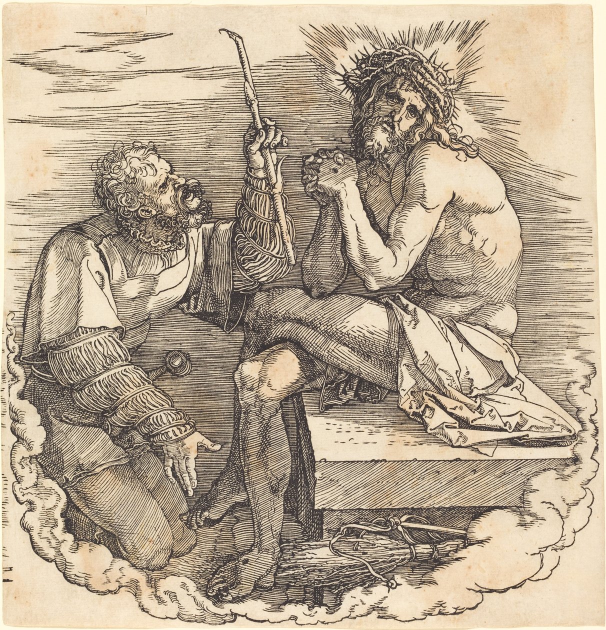 Sorgernas man hånad av en soldat av Albrecht Dürer