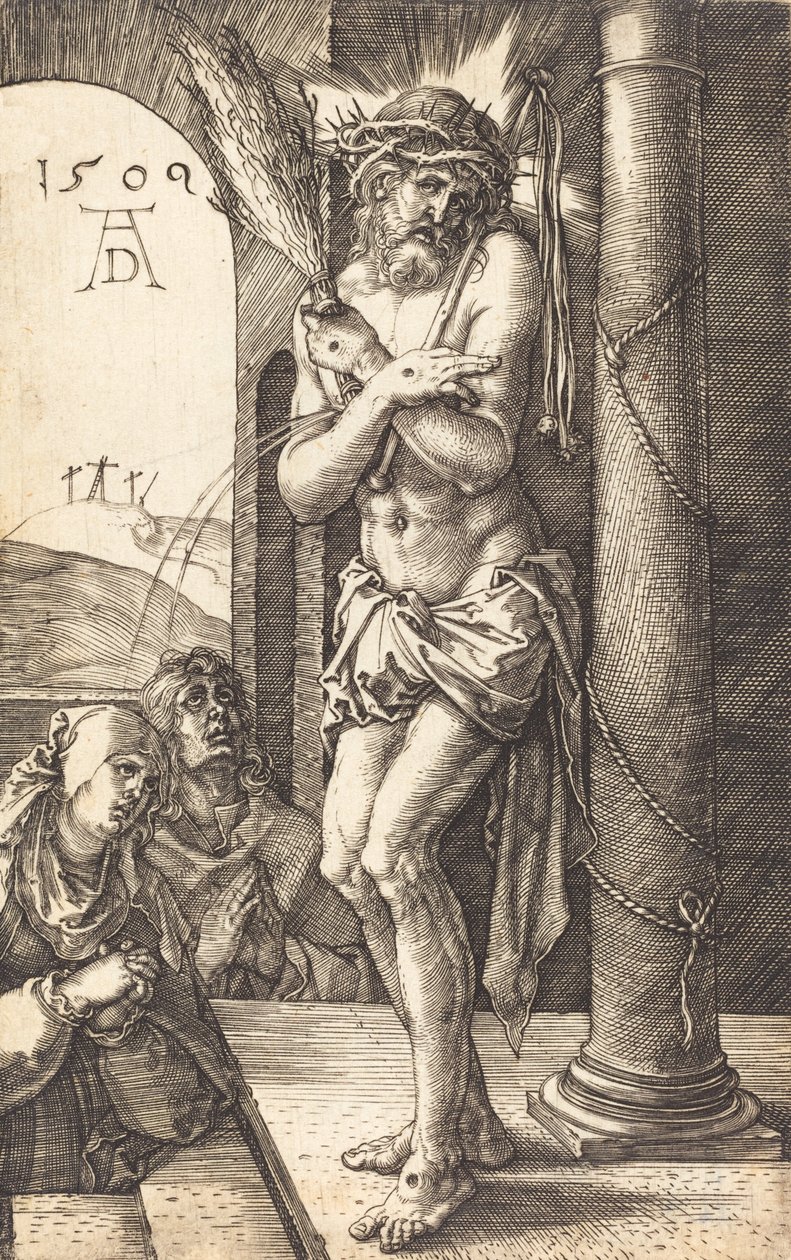 Sorgernas man som står vid kolonnen, 1509. av Albrecht Dürer