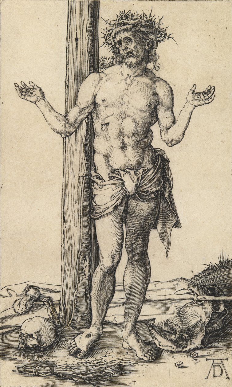 Sorgernas man med utsträckta armar, ca. 1500. av Albrecht Dürer