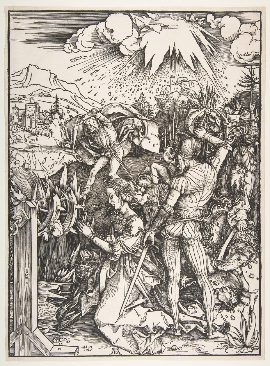 Sankta Katarina av Alexandrias martyrskap.n.d. av Albrecht Dürer