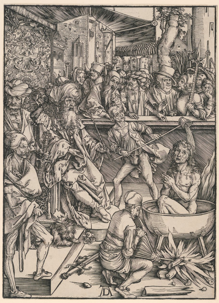 Sankt Johannes martyrskap, från Apokalypsen av Albrecht Dürer