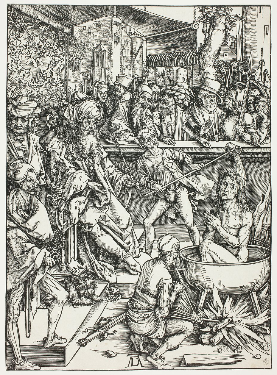 Sankt Johannes martyrskap, från Apokalypsen av Albrecht Dürer