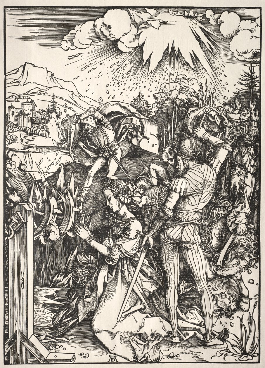 Den heliga Katarinas martyrskap. av Albrecht Dürer