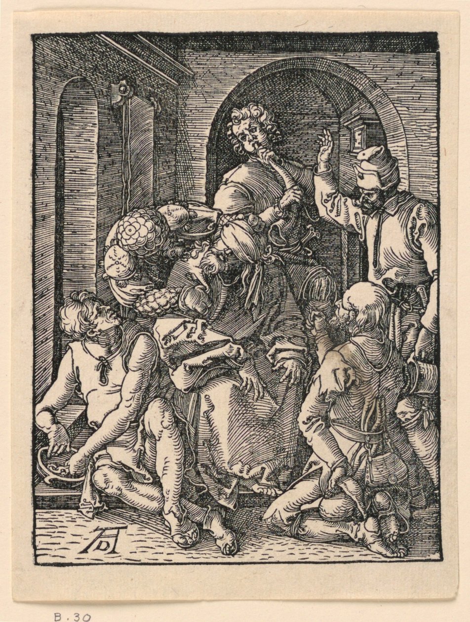 The Mocking of Christ, från The Little Passion-serien av Albrecht Dürer