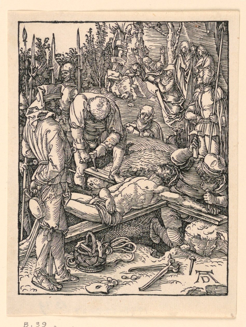 Spikningen till korset, från The Little Passion-serien av Albrecht Dürer