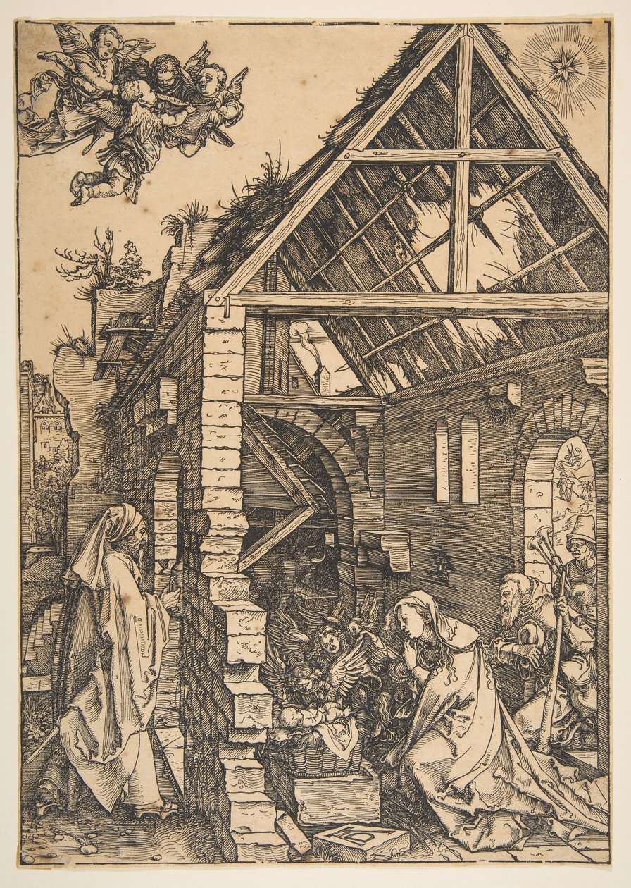 The Nativity, från The Life of the Virgin, 1502-3. av Albrecht Dürer