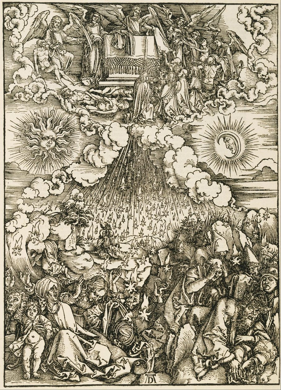 Öppnandet av det femte och sjätte sigillet av Albrecht Dürer