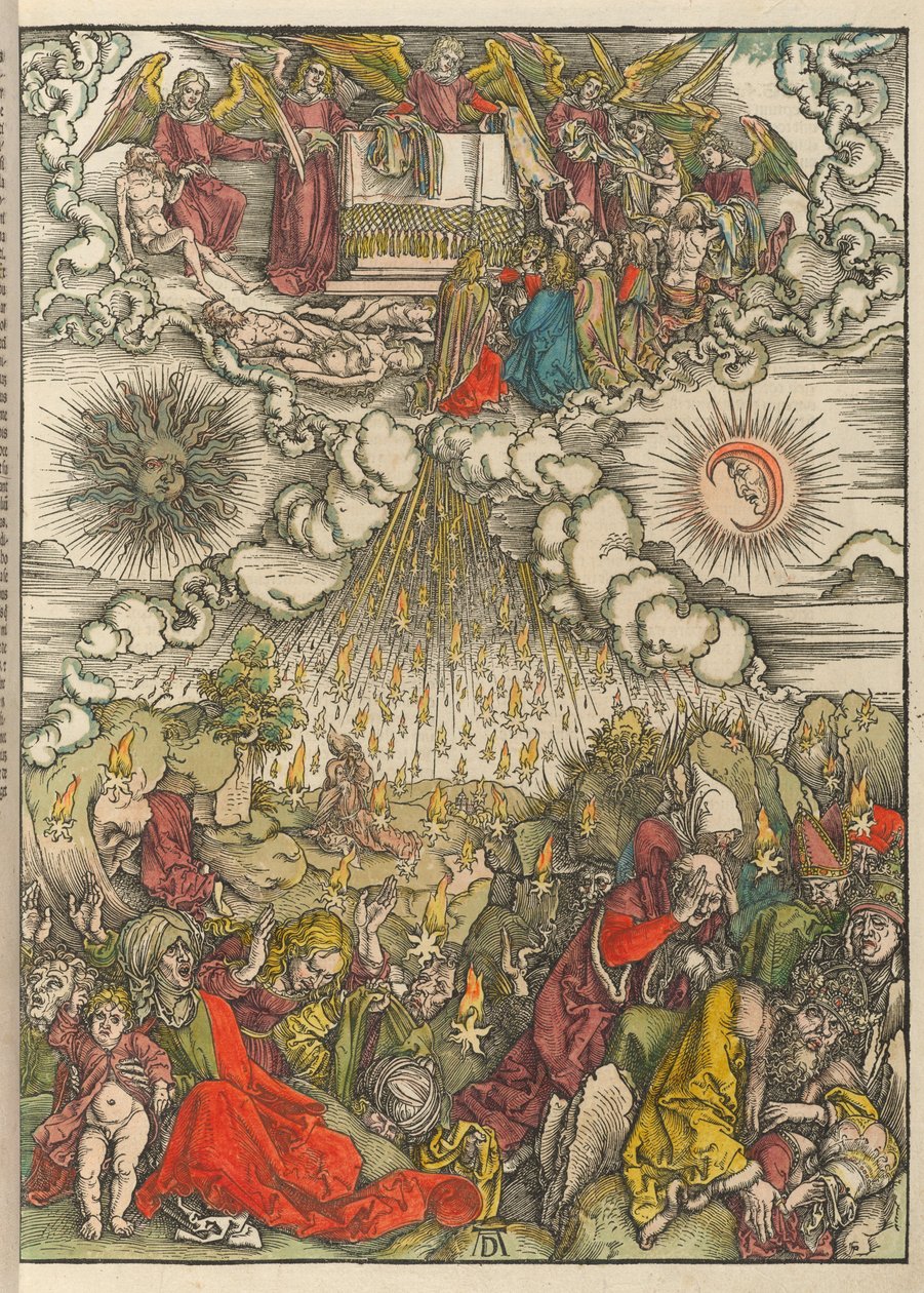 Öppnandet av det femte och sjätte sigillet av Albrecht Dürer