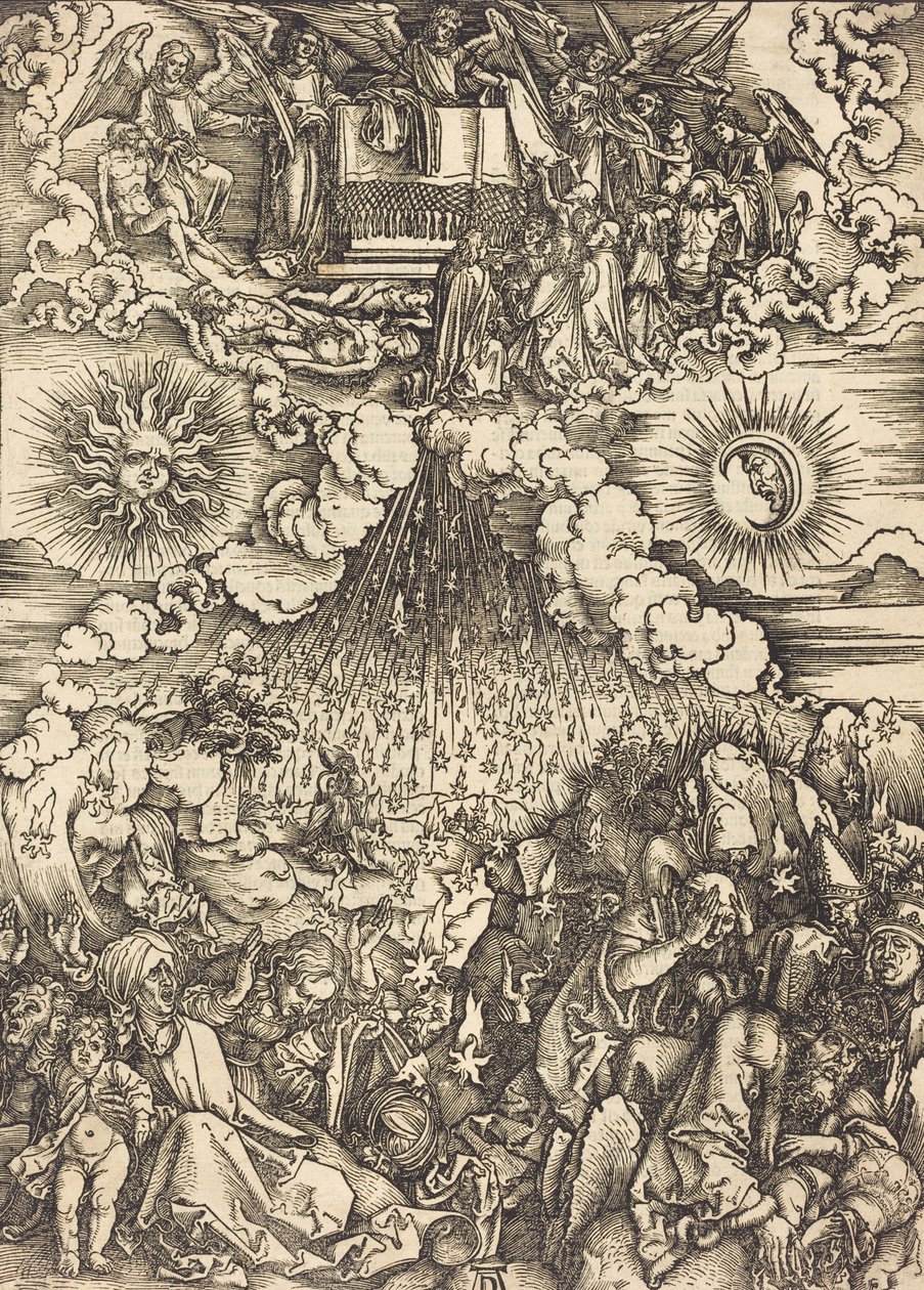 Öppnandet av det femte och sjätte inseglet, c. 1497. av Albrecht Dürer