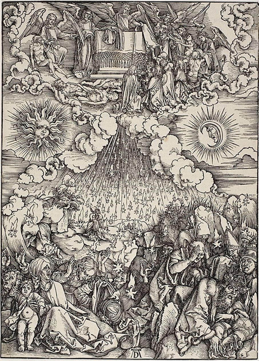 Öppnandet av det femte och sjätte inseglet, från The Apocalypse av Albrecht Dürer