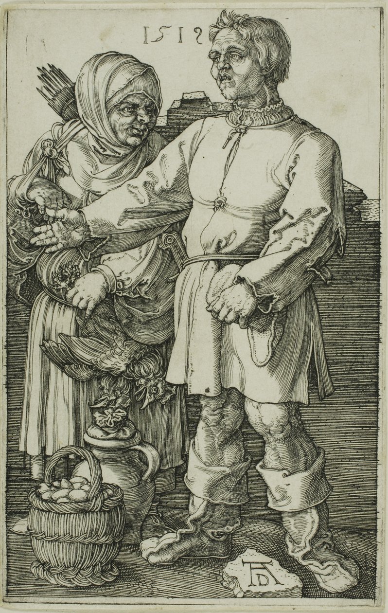 Bonden och hans fru på marknaden av Albrecht Dürer