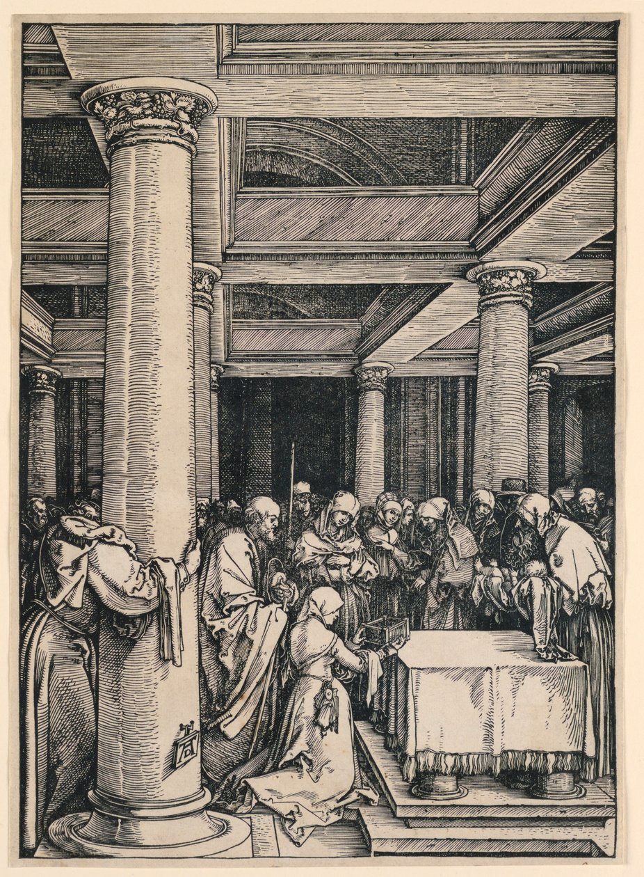 Presentationen i templet. från serien Life of the Virgin av Albrecht Dürer