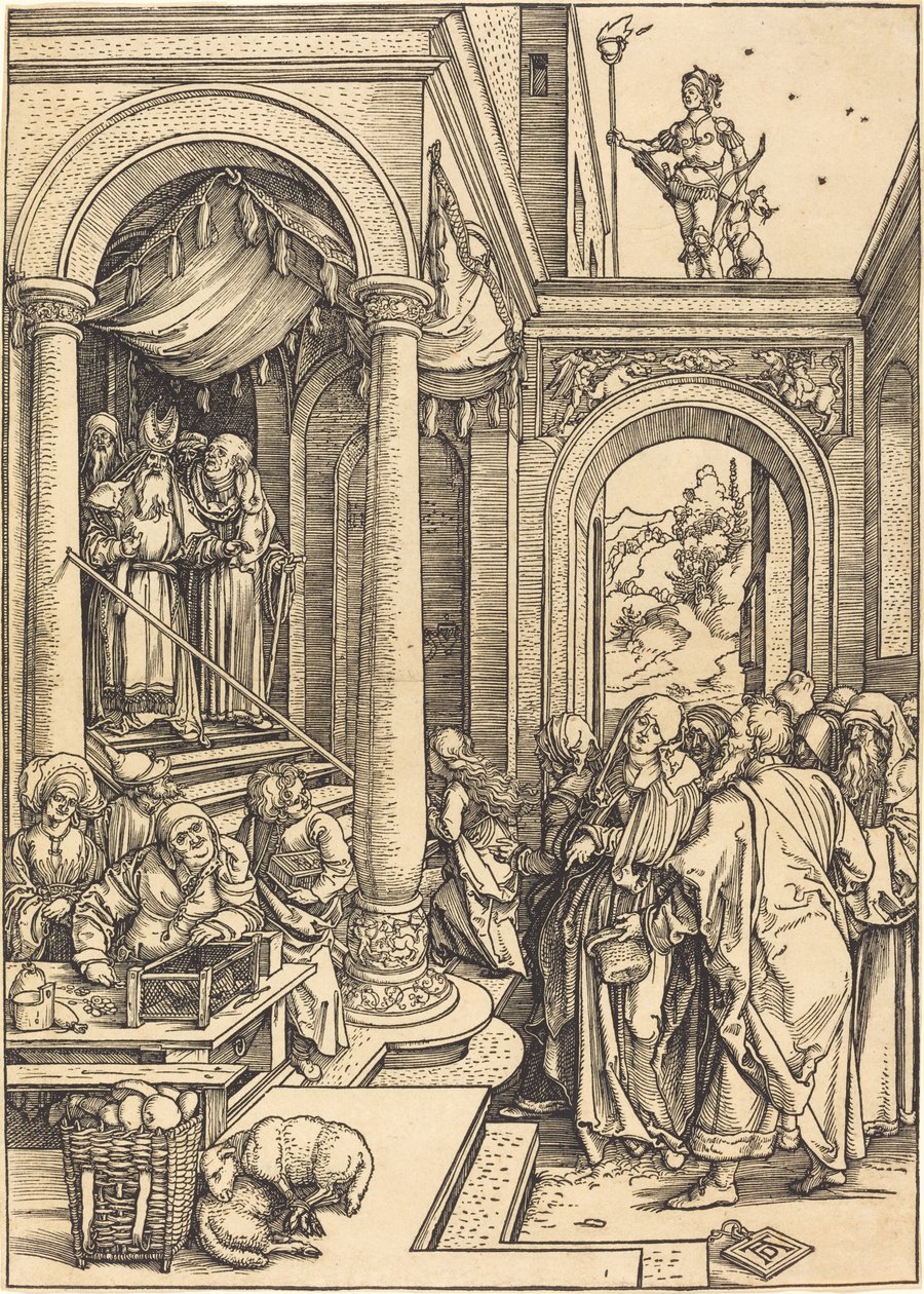 Presentationen av jungfrun i templet av Albrecht Dürer