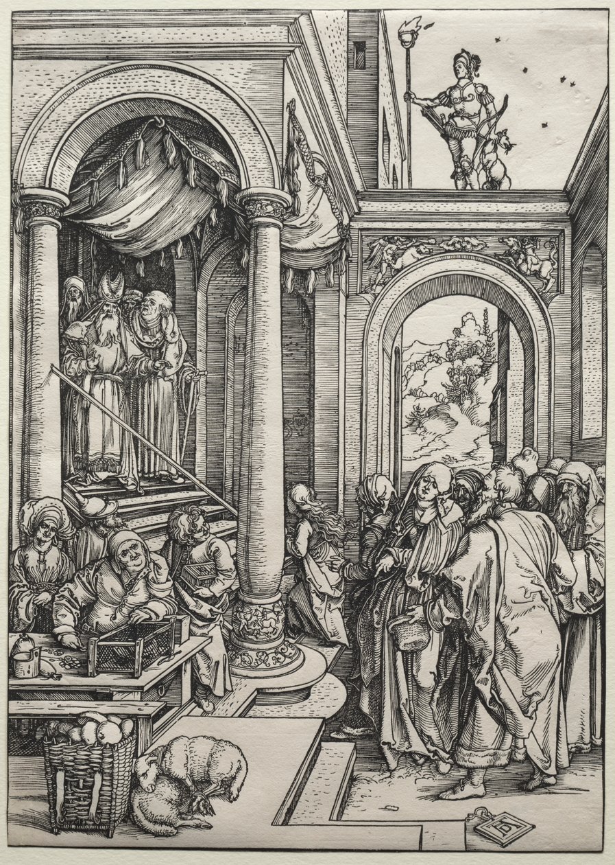Presentationen av jungfrun i templet av Albrecht Dürer