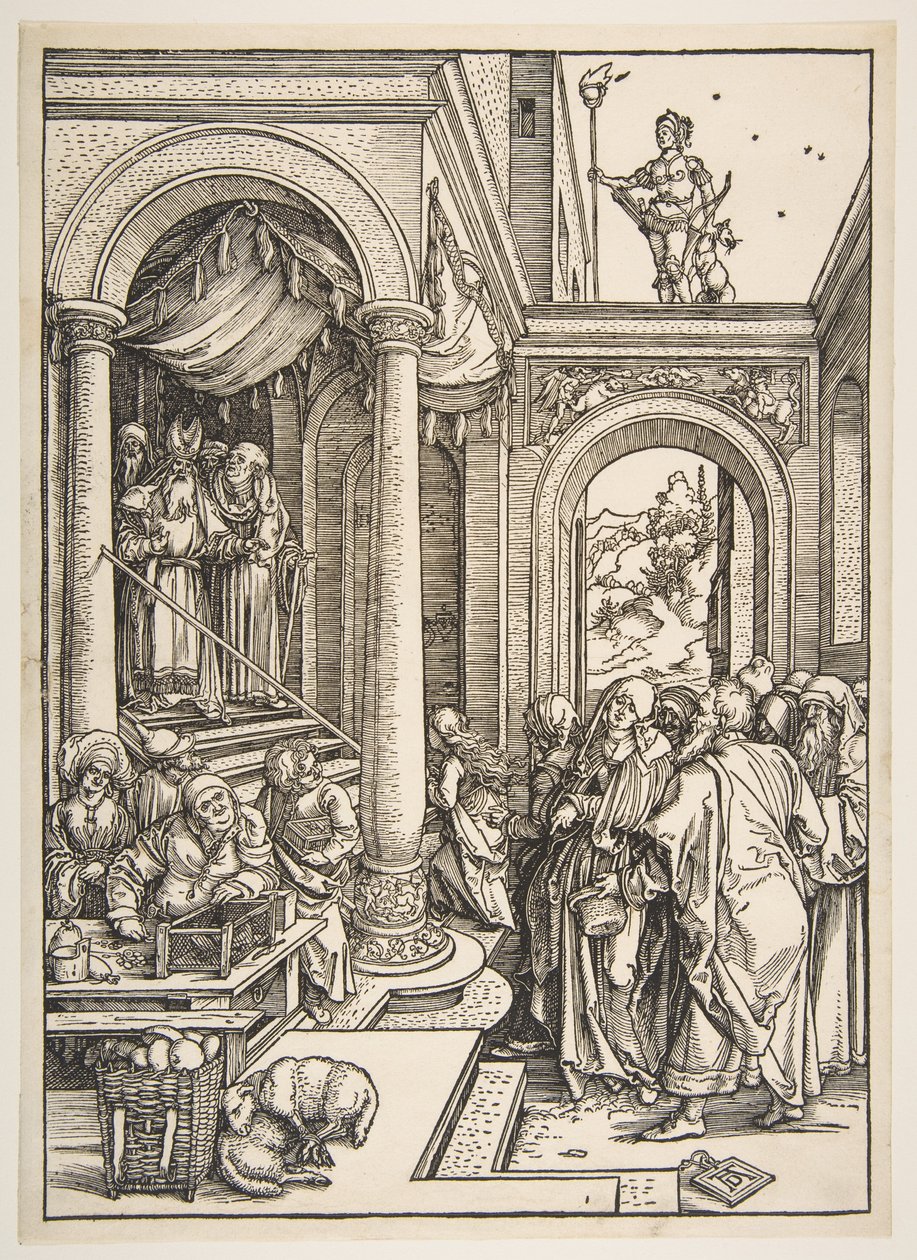Jungfru Marias frambärande i templet, ur "Jungfru Marias liv" av Albrecht Dürer