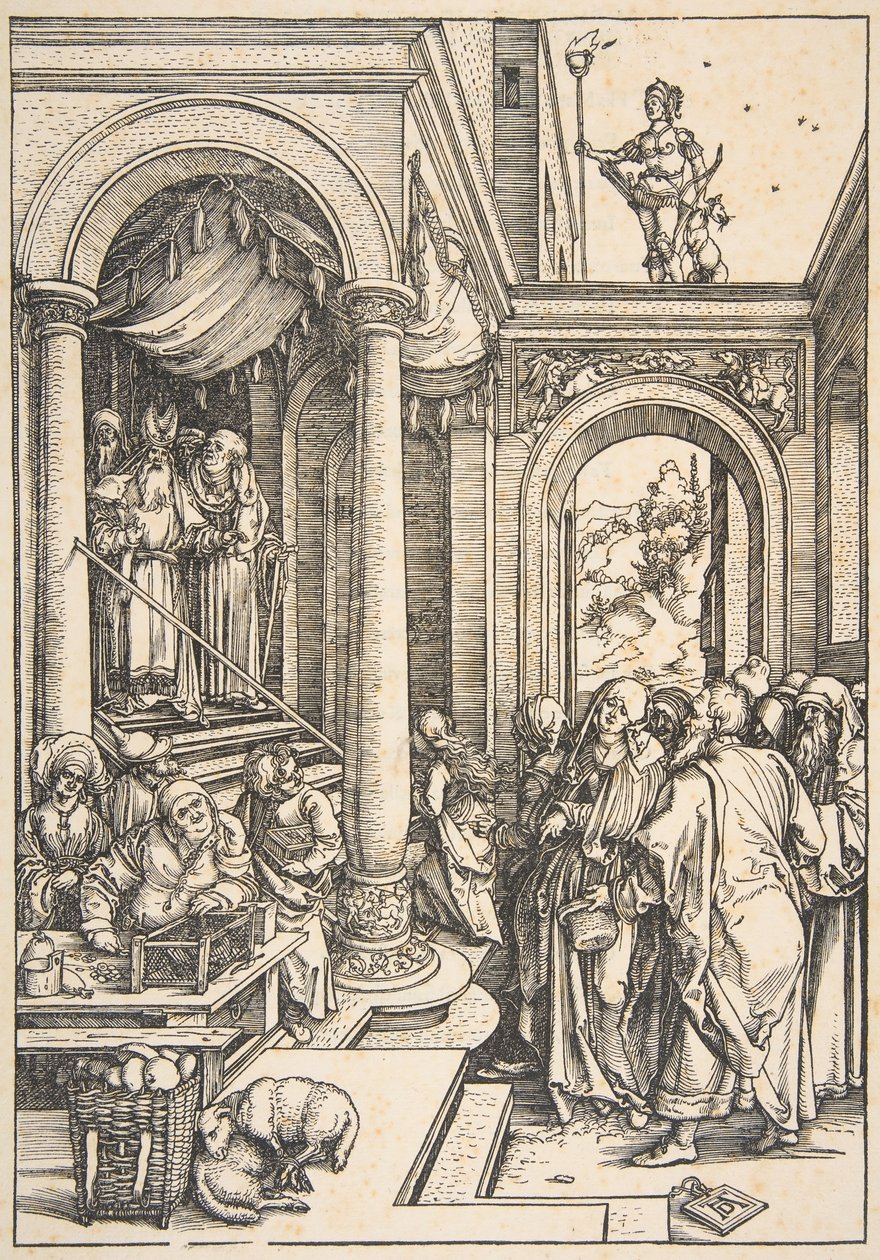 Presentationen av Jungfrun i templet, från The Life of the Virgin, ca. 1503. av Albrecht Dürer