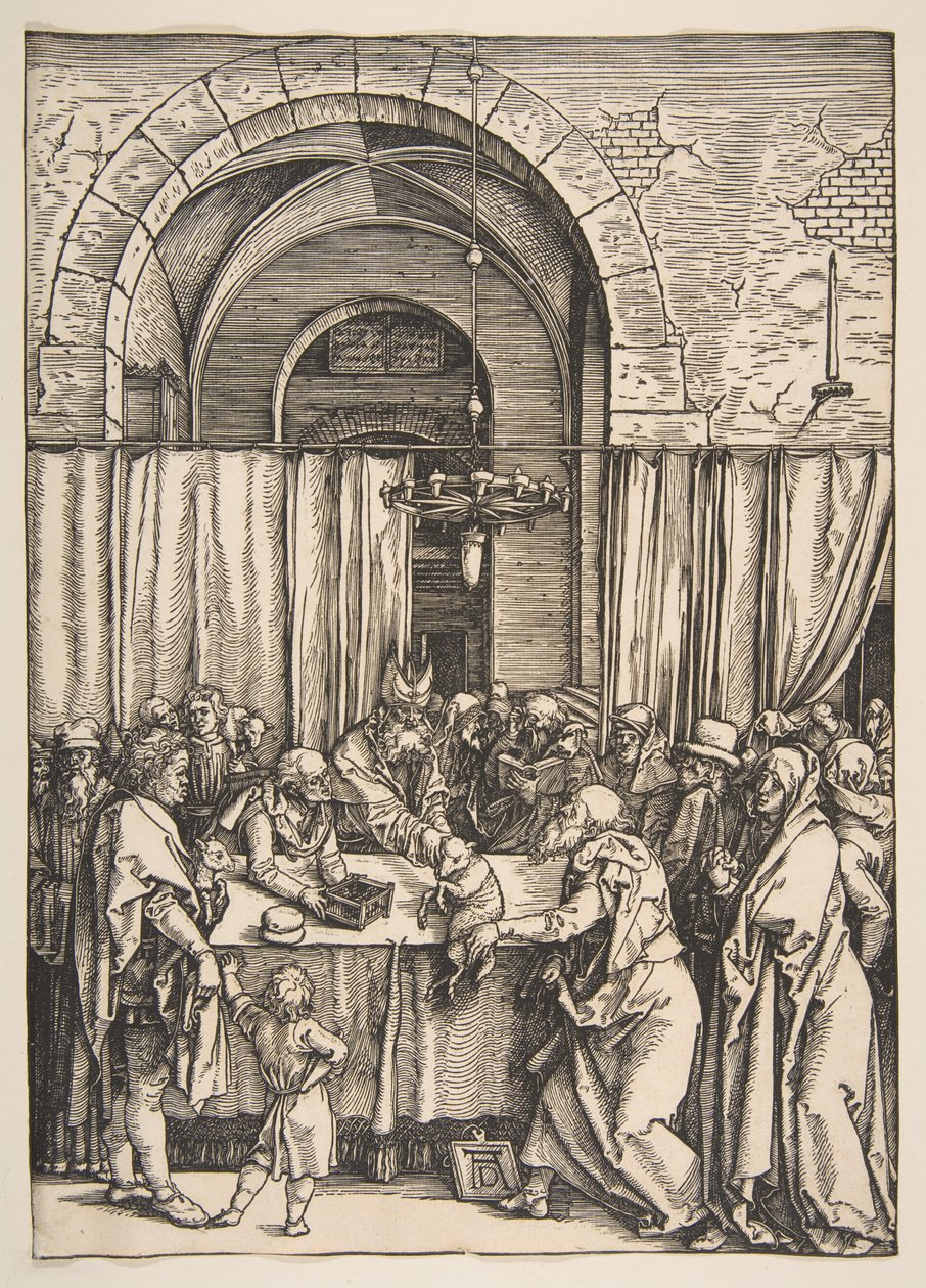 Avvisandet av Joakims offergåva, ur Jungfru Marias liv av Albrecht Dürer
