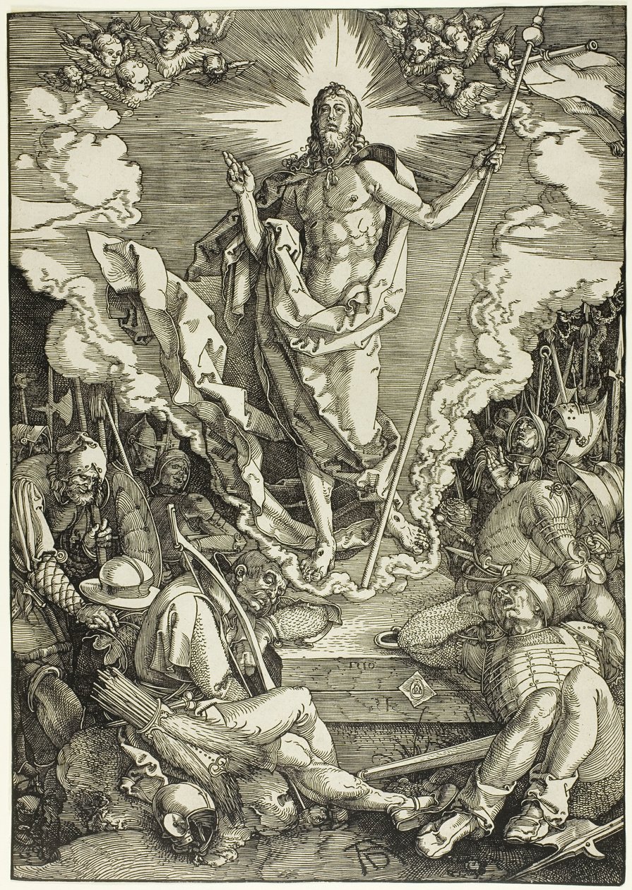 Uppståndelsen, från The Large Passion av Albrecht Dürer