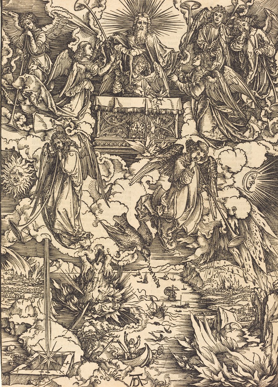 De sju änglarna med trumpeterna, förmodligen ca. 14961498. av Albrecht Dürer