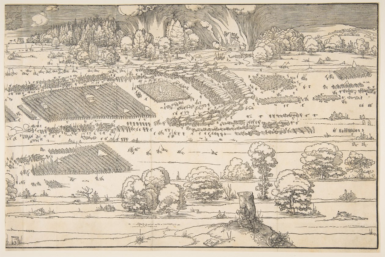 Belägringen av en fästning.n.d. av Albrecht Dürer