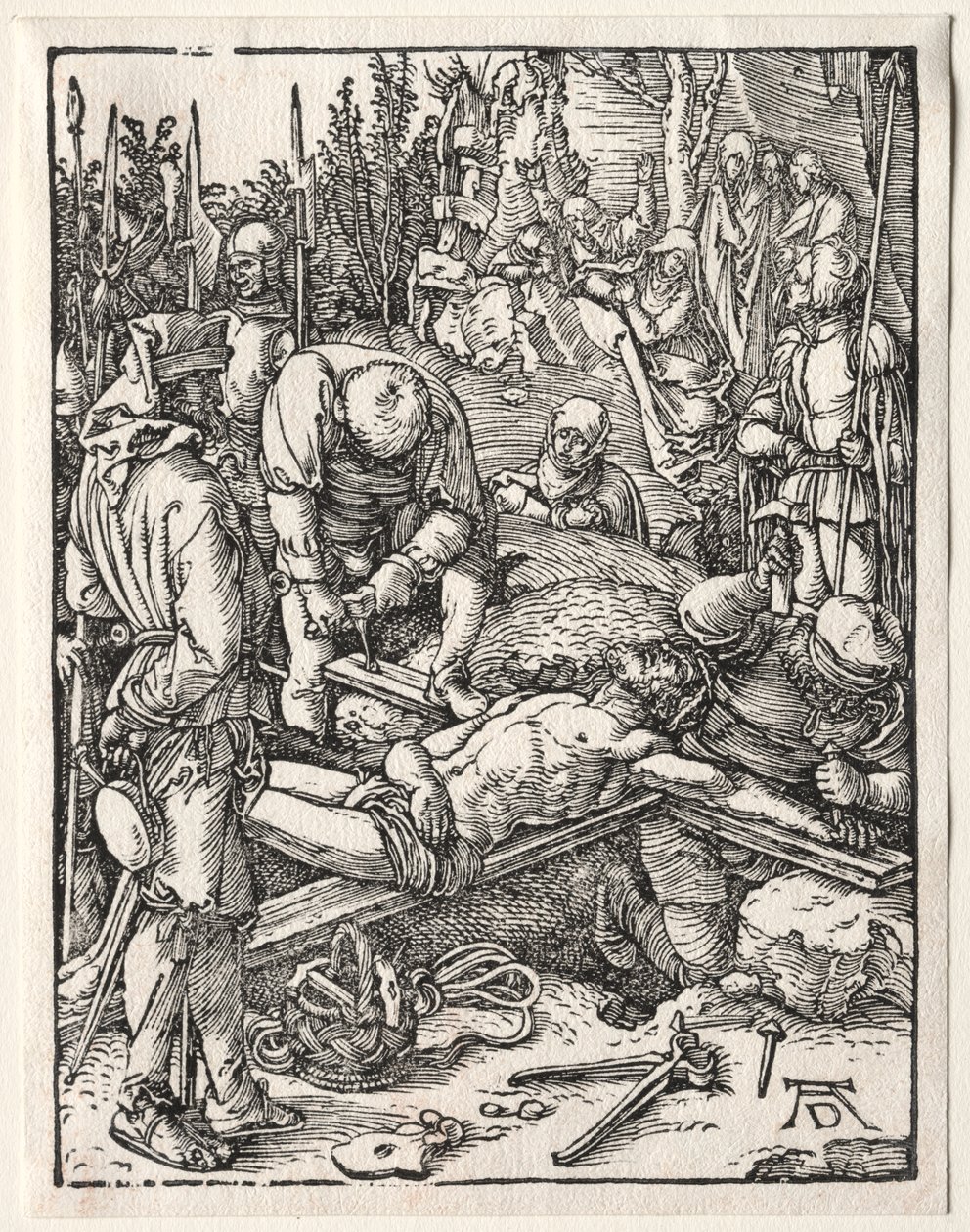 Den lilla passionen: Kristus som spikas på korset av Albrecht Dürer