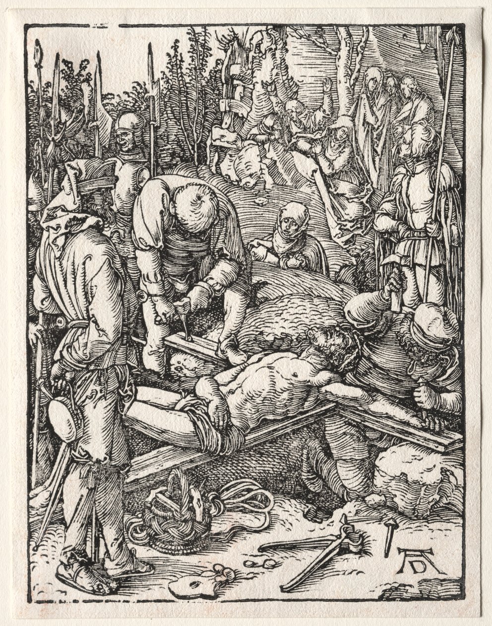 Den lilla passionen: Kristus som spikas på korset, 1509-1511. av Albrecht Dürer