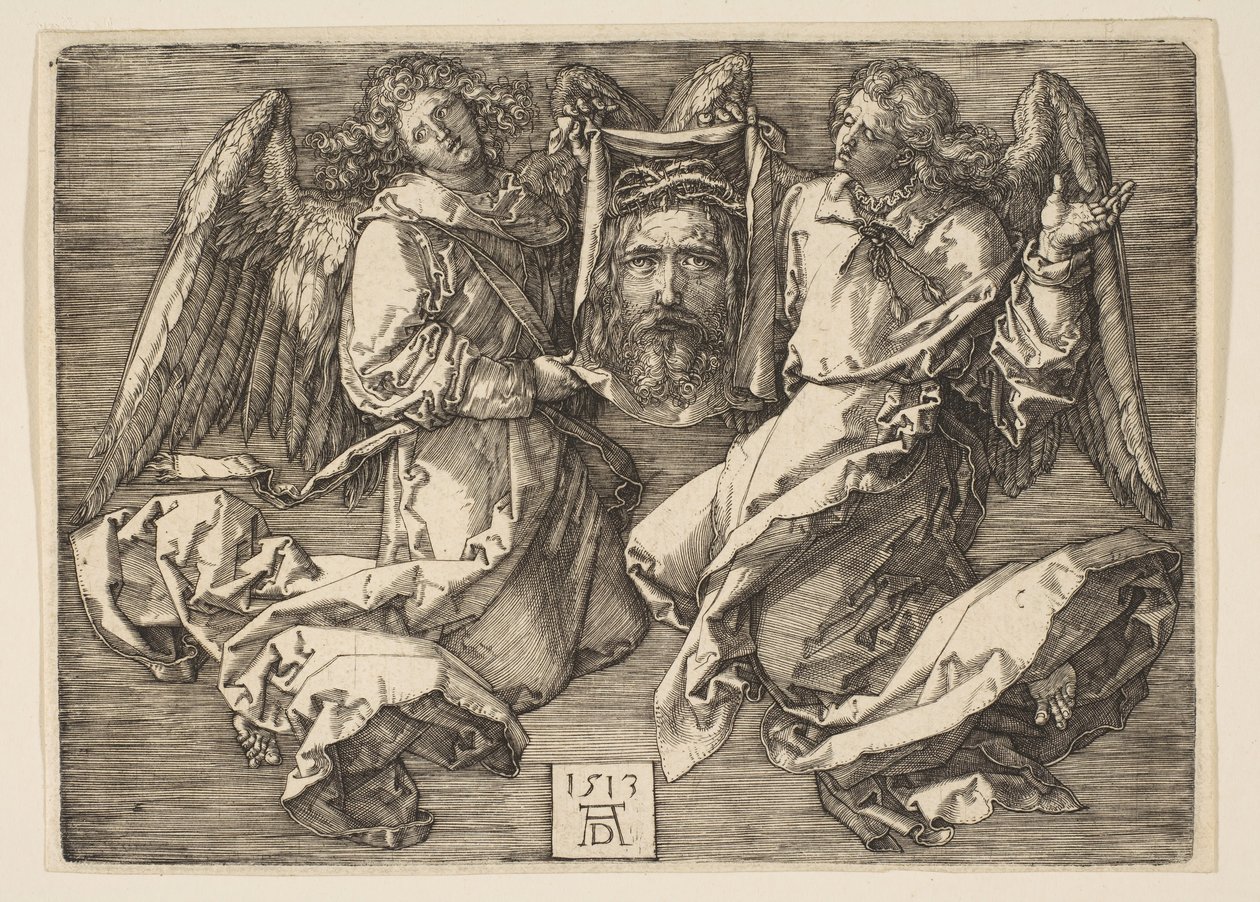 Sudarium som visas av två änglar, 1513. av Albrecht Dürer
