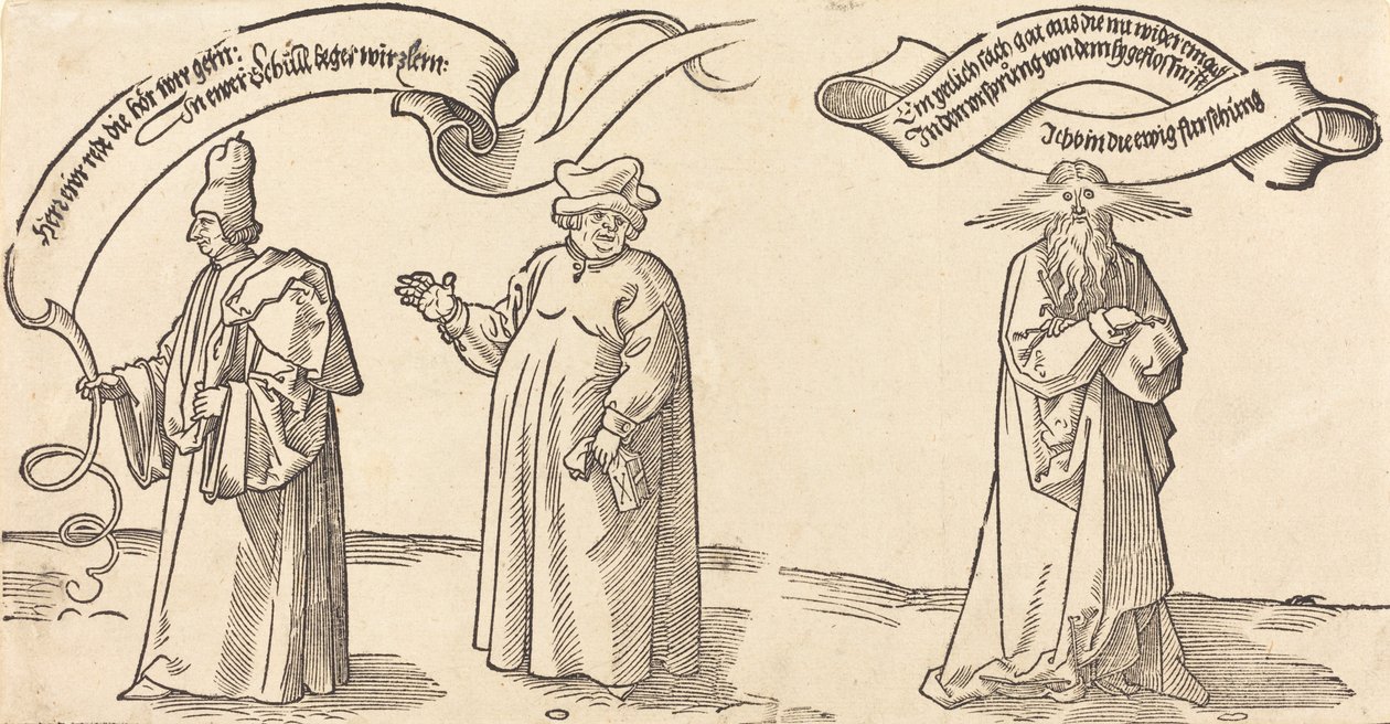 Läraren, prästen och försynen, troligen 1526. av Albrecht Dürer