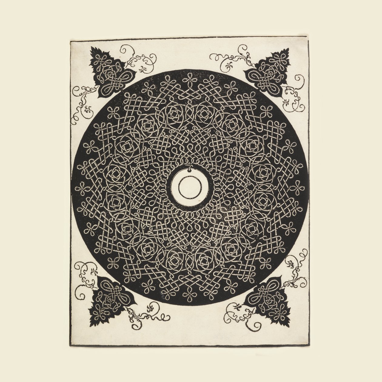 Den tredje knuten (interlace-mönster med vit medaljong) av Albrecht Dürer