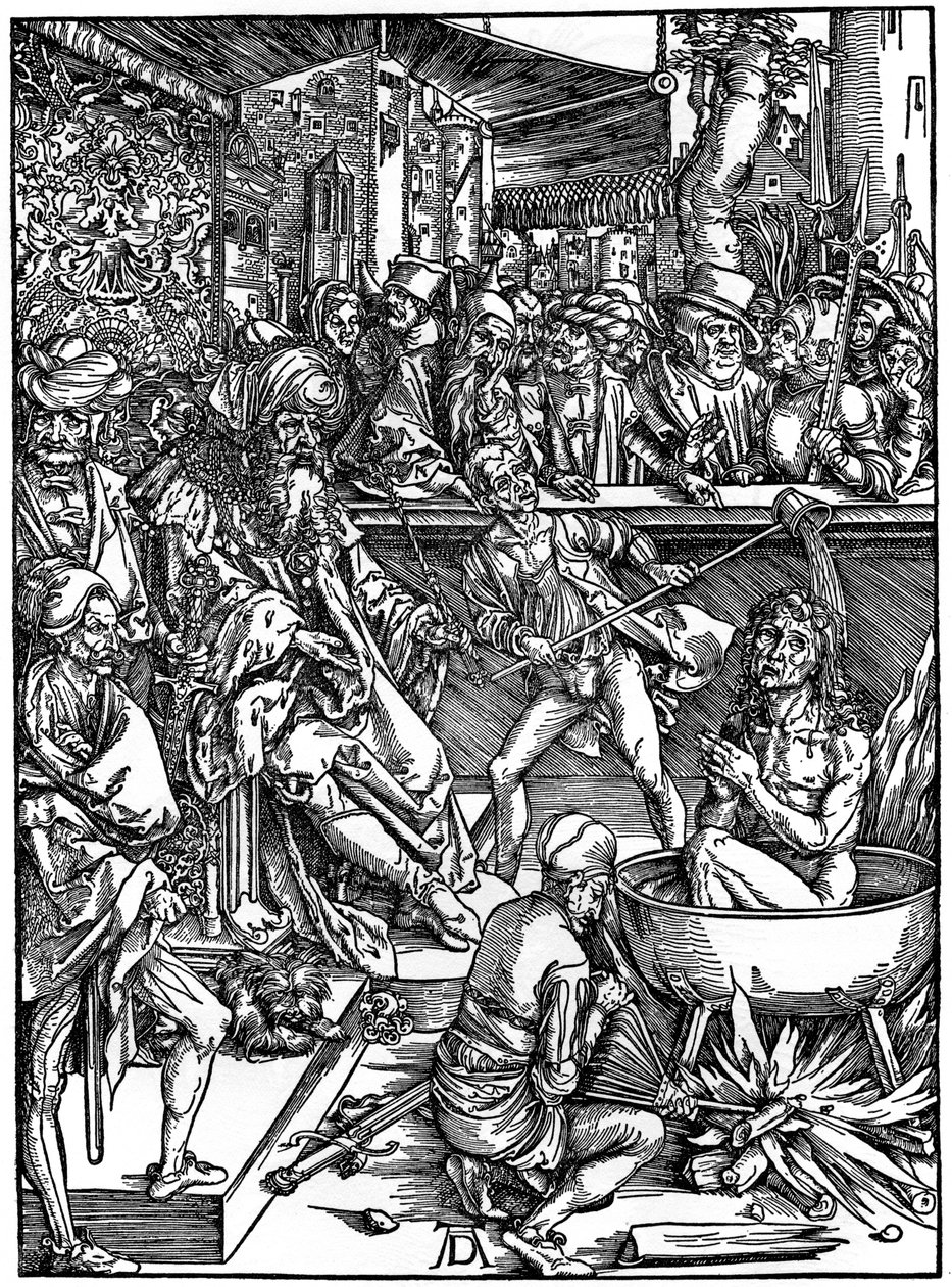 Tortyren av Johannes evangelisten, 1498, 1936 av Albrecht Dürer