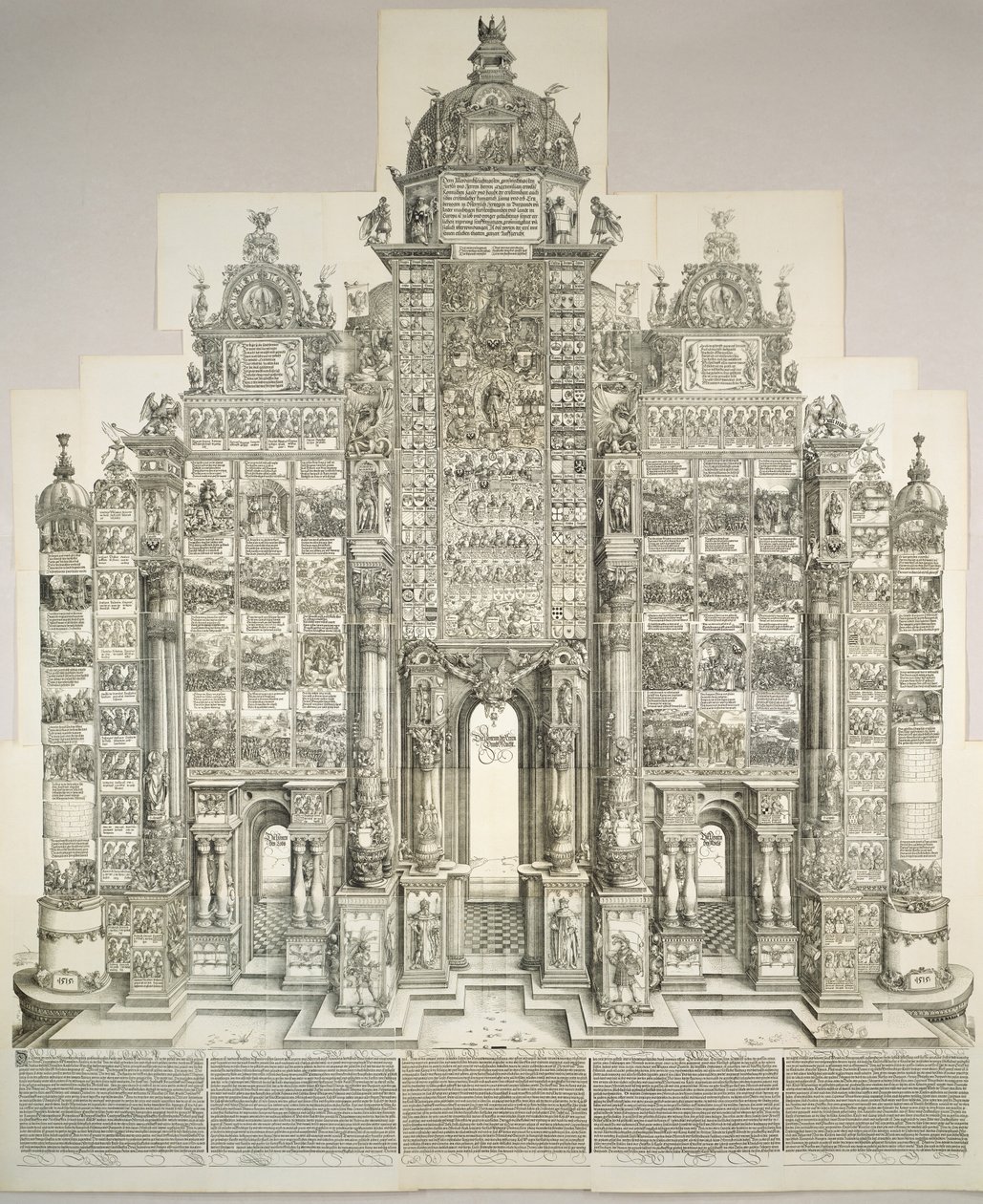 Maximilians triumfbåge, 1515 1799 upplagan. av Albrecht Dürer