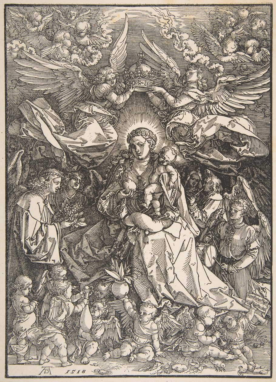 Jungfru Maria omgiven av många änglar av Albrecht Dürer