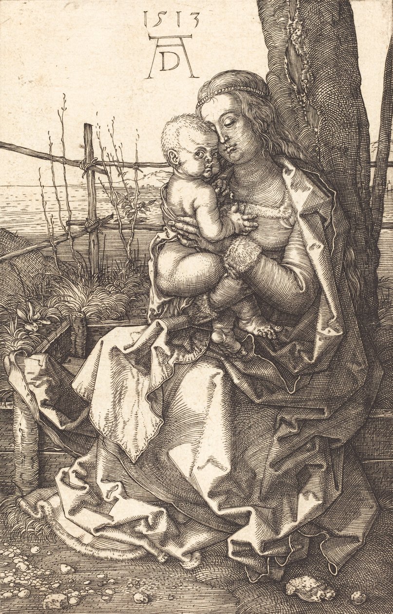 Jungfrun och barnet sitter vid ett träd, 1513. av Albrecht Dürer
