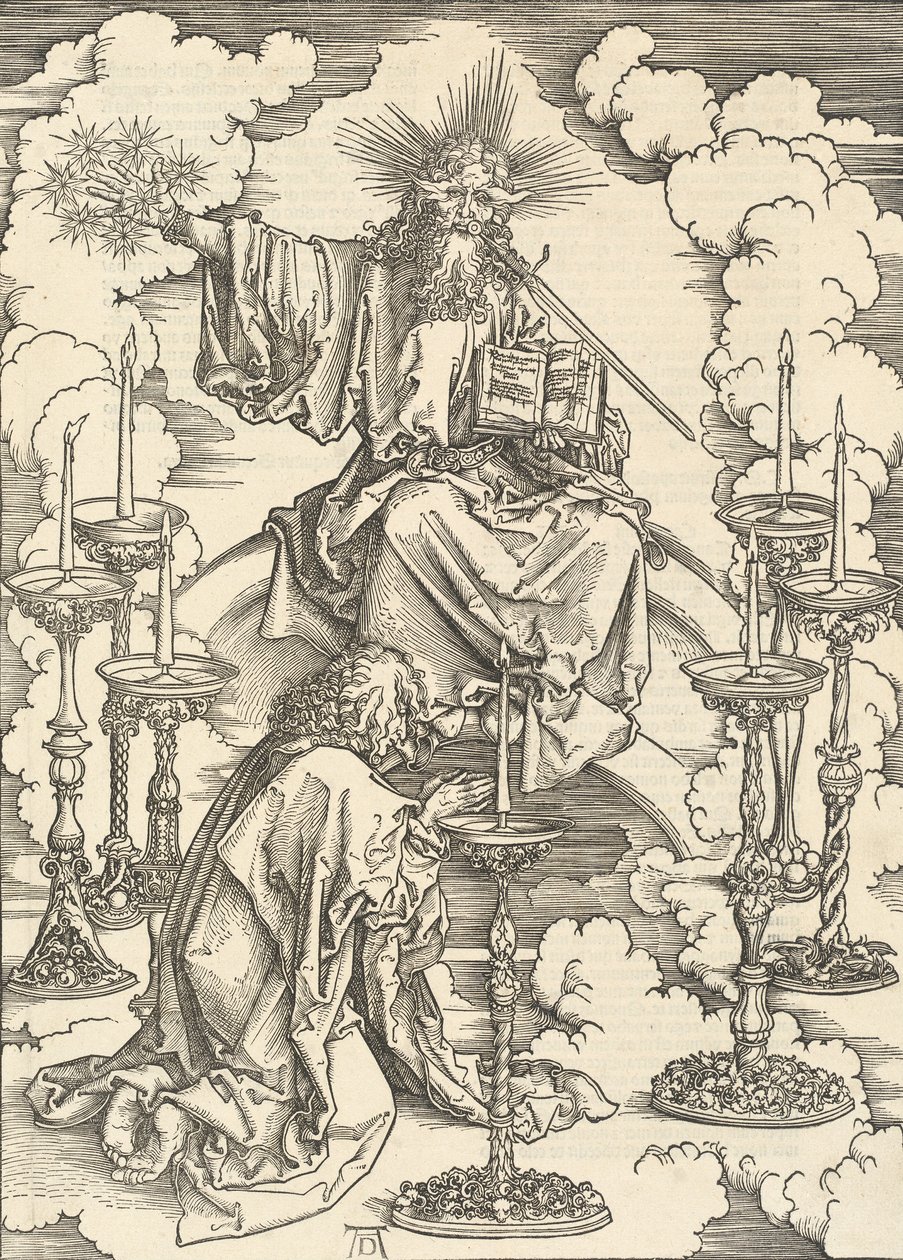 Visionen om de sju ljusstakarna, 1498. av Albrecht Dürer