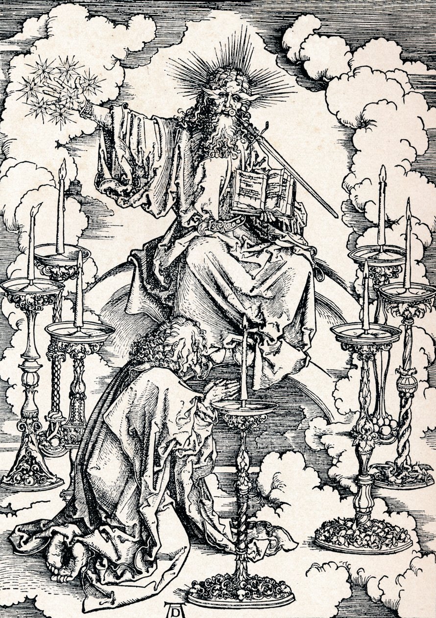 Visionen om de sju ljusstakarna, 1498 1906. av Albrecht Dürer
