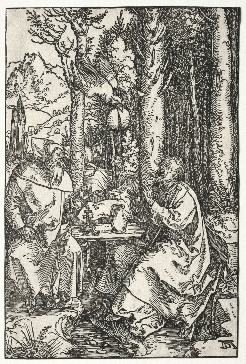 St Anthonys besök hos St. Paul Eremiten av Albrecht Dürer