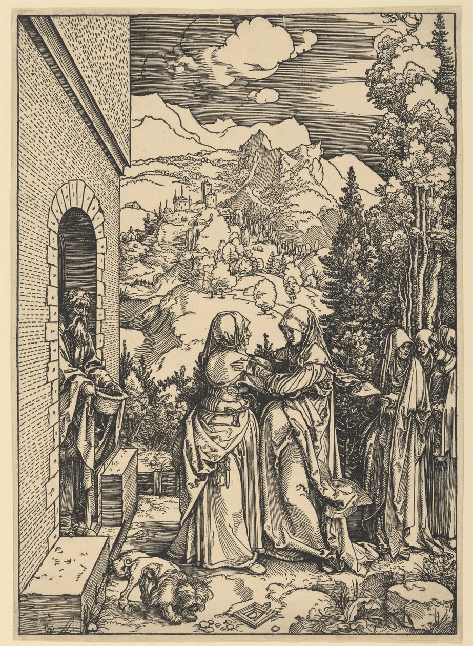 Marias besök hos Elisabet, ur Jungfru Marias liv av Albrecht Dürer