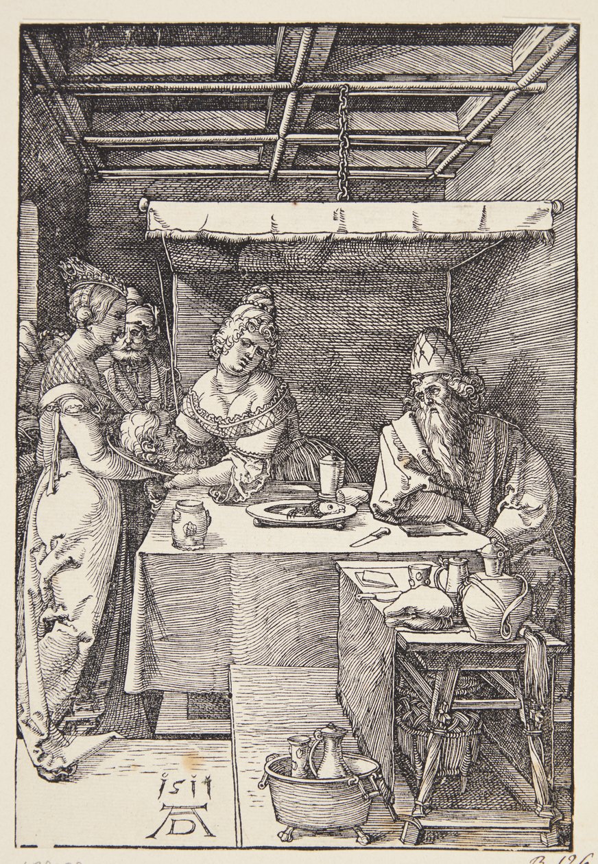 Huvudet av St. Johannes döparen förde till Herodias av Albrecht Dürer
